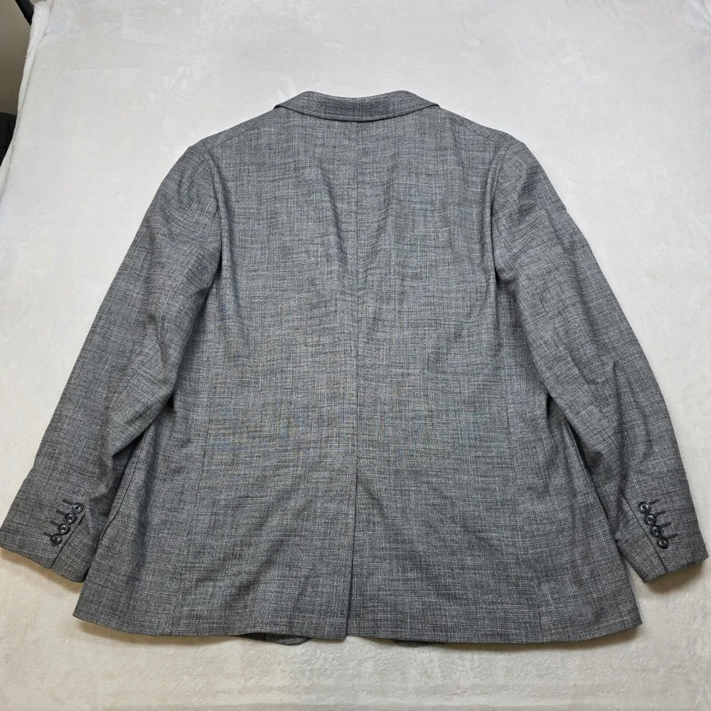Stafford‎ Blazer Mens 52R 52 Gray Micro Pattern Travel Stretch Sport Coat